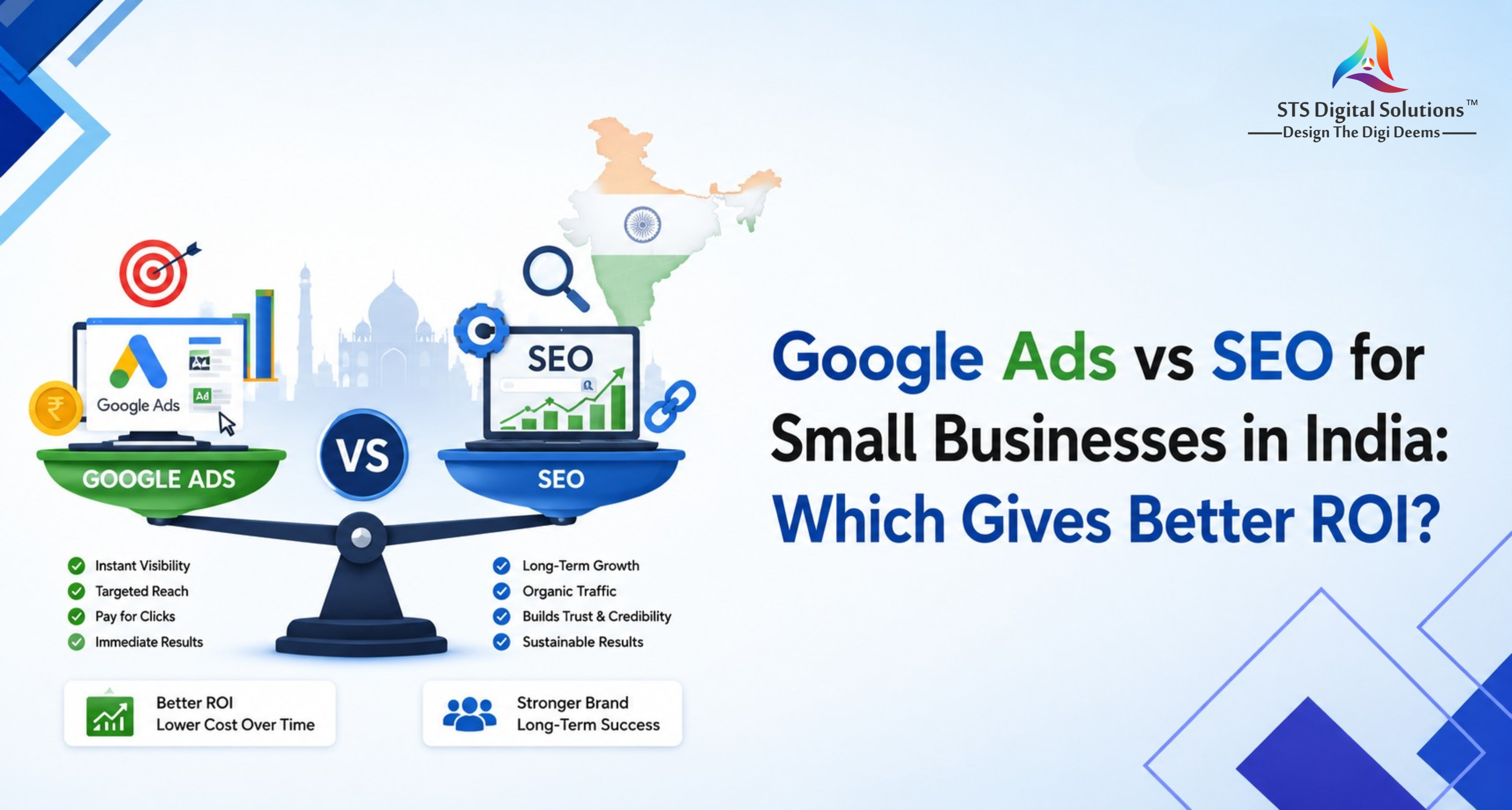 Google Ads vs SEO for Small Businesses in India: Which Gives Better ROI?