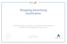 Shopping Advertising Certificate