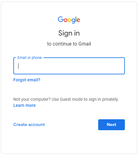 create an google account