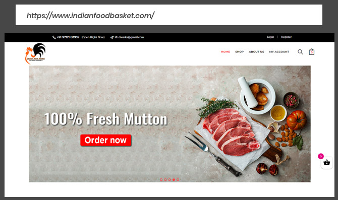 Indian Food Basket - Website Designing & Development Portfolio
