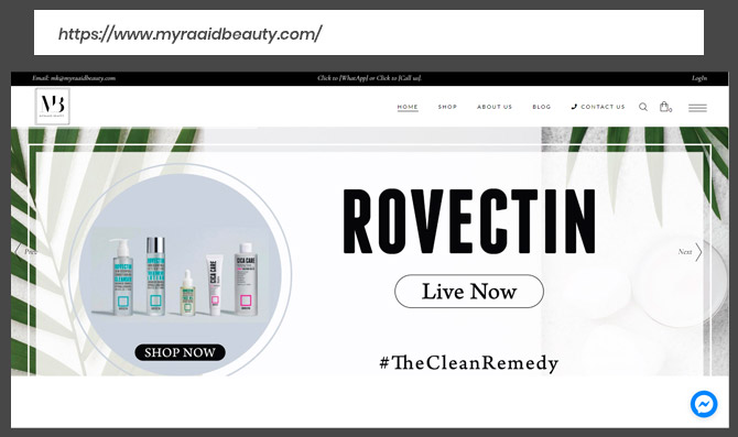 Myraaid Beauty - Website Designing & Development Portfolio