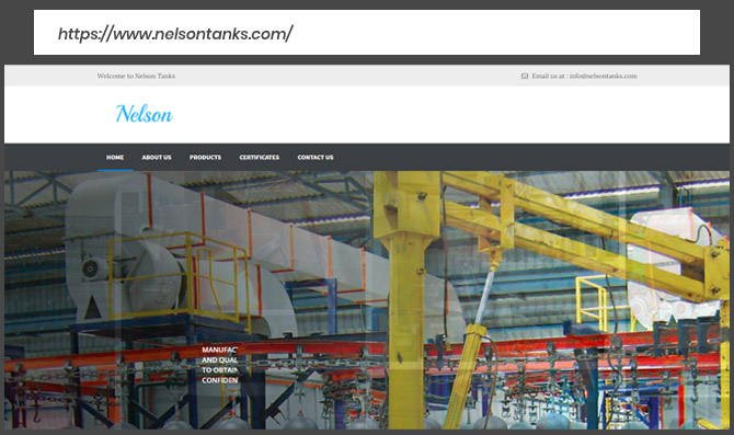 Nelson Tanks - Website Designing & Development Portfolio